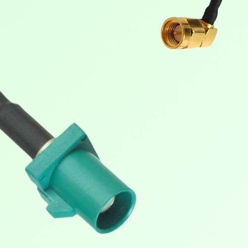 FAKRA SMB Z 5021 Water Blue Male Plug to SMA Male Plug RA Cable