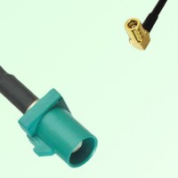 FAKRA SMB Z 5021 Water Blue Male Plug to SMB Female Jack RA Cable