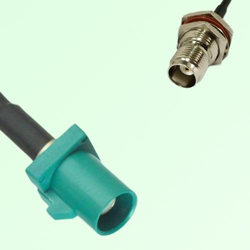 FAKRA SMB Z 5021 Water Blue Male Plug to TNC Bulkhead Female Cable