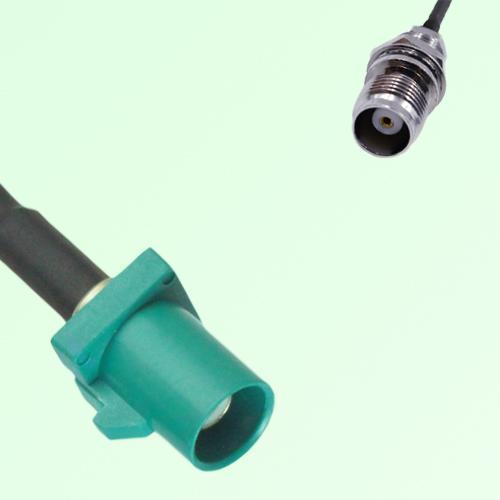 FAKRA SMB Z 5021 Water Blue Male to TNC Front Mount Bulkhead Female Cable