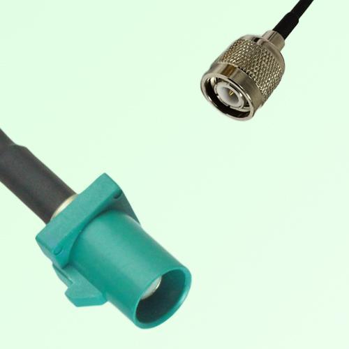 FAKRA SMB Z 5021 Water Blue Male Plug to TNC Male Plug Cable