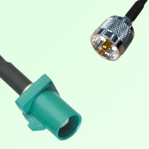 FAKRA SMB Z 5021 Water Blue Male Plug to UHF Male Plug Cable FAKRA SMB Z 5021 Water Blue Male Plug to UHF Male Plug Cable