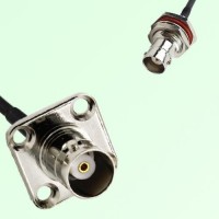BNC Female Panel Mount to BNC Bulkhead Female  RF Cable Assembly