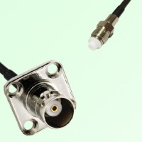 BNC Female 4 Hole Panel Mount to FME Female  RF Cable Assembly