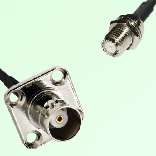 BNC Female Panel Mount to Mini UHF Bulkhead Female  RF Cable Assembly
