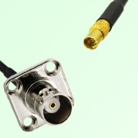 BNC Female 4 Hole Panel Mount to MMCX Female  RF Cable Assembly