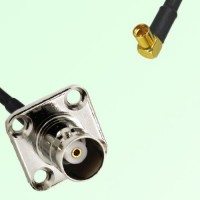 BNC Female 4 Hole Panel Mount to MMCX Female RA  RF Cable Assembly
