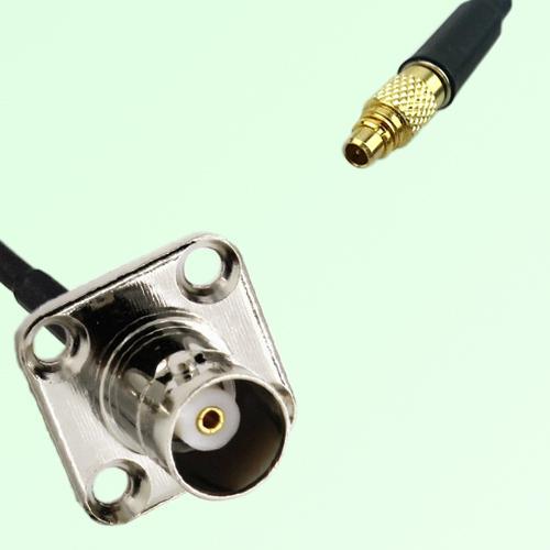 BNC Female 4 Hole Panel Mount to MMCX Male  RF Cable Assembly