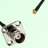 BNC Female 4 Hole Panel Mount to MMCX Male RA  RF Cable Assembly