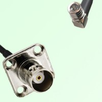 BNC Female 4 Hole Panel Mount to QMA Male RA  RF Cable Assembly