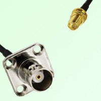 BNC Female Panel Mount to RP SMA Bulkhead Female  RF Cable Assembly