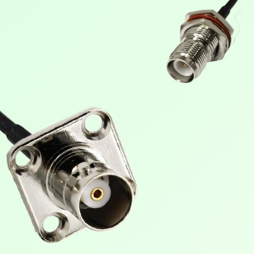 BNC Female Panel Mount to RP TNC Bulkhead Female  RF Cable Assembly