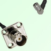 BNC Female 4 Hole Panel Mount to RP TNC Male RA  RF Cable Assembly