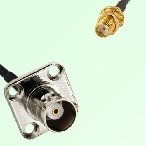BNC Female Panel Mount to SMA Bulkhead Female  RF Cable Assembly
