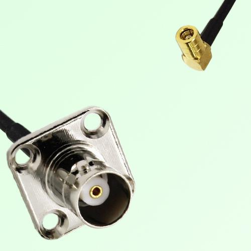 BNC Female 4 Hole Panel Mount to SMB Female RA  RF Cable Assembly