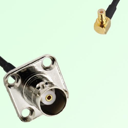 BNC Female 4 Hole Panel Mount to SMB Male RA  RF Cable Assembly