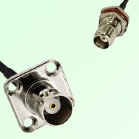BNC Female Panel Mount to TNC Bulkhead Female  RF Cable Assembly