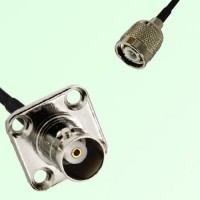 BNC Female 4 Hole Panel Mount to TNC Male  RF Cable Assembly