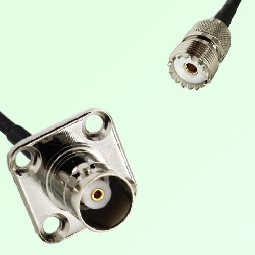 BNC Female 4 Hole Panel Mount to UHF Female  RF Cable Assembly