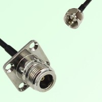 N Female 4 Hole Panel Mount to F Male  RF Cable Assembly
