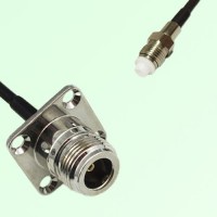 N Female 4 Hole Panel Mount to FME Female  RF Cable Assembly