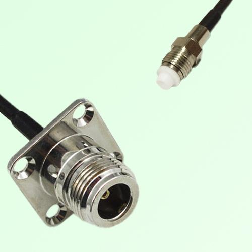 N Female 4 Hole Panel Mount to FME Female RF Cable Assembly N Female 4 Hole Panel Mount to FME Female RF Cable Assembly