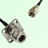 N Female 4 Hole Panel Mount to FME Male  RF Cable Assembly