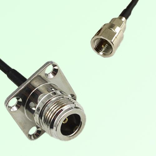 N Female 4 Hole Panel Mount to FME Male RF Cable Assembly N Female 4 Hole Panel Mount to FME Male RF Cable Assembly