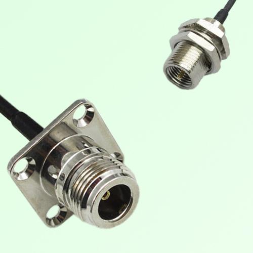 N Female 4 Hole Panel Mount to FME Bulkhead Male RF Cable Assembly N Female 4 Hole Panel Mount to FME Bulkhead Male RF Cable Assembly