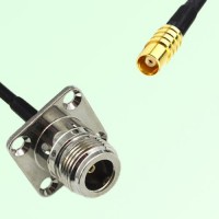 N Female 4 Hole Panel Mount to MCX Female  RF Cable Assembly