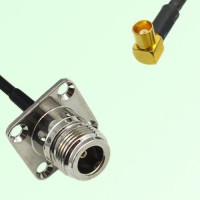 N Female 4 Hole Panel Mount to MCX Female RA  RF Cable Assembly
