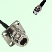 N Female 4 Hole Panel Mount to Mini UHF Female  RF Cable Assembly