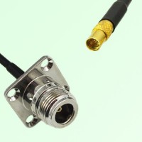 N Female 4 Hole Panel Mount to MMCX Female  RF Cable Assembly
