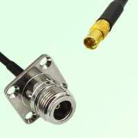 N Female 4 Hole Panel Mount to MMCX Female RF Cable Assembly N Female 4 Hole Panel Mount to MMCX Female RF Cable Assembly