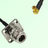 N Female 4 Hole Panel Mount to MMCX Female RA  RF Cable Assembly