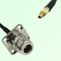 N Female 4 Hole Panel Mount to MMCX Male  RF Cable Assembly