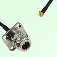N Female 4 Hole Panel Mount to MMCX Male RA  RF Cable Assembly