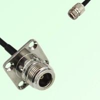 N Female 4 Hole Panel Mount to N Female  RF Cable Assembly