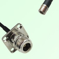 N Female 4 Hole Panel Mount to QMA Male  RF Cable Assembly