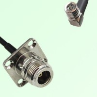 N Female 4 Hole Panel Mount to QMA Male Right Angle  RF Cable Assembly