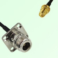 N Female Panel Mount to RP SMA Bulkhead Female  RF Cable Assembly