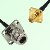 N Female Panel Mount to SMA Female Panel Mount  RF Cable Assembly
