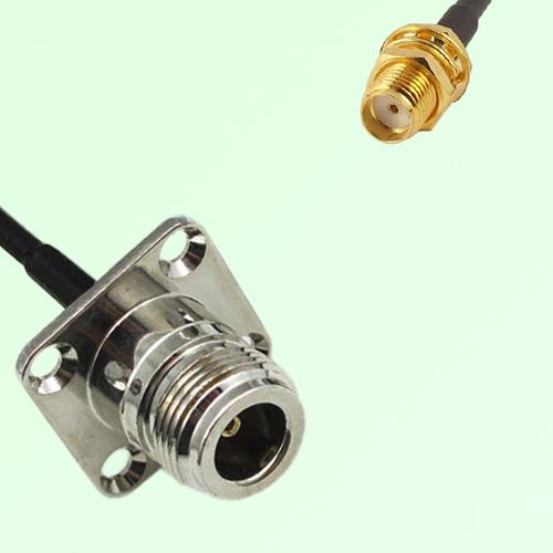 N Female 4 Hole Panel Mount to SMA Bulkhead Female  RF Cable Assembly