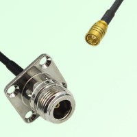 N Female 4 Hole Panel Mount to SMB Female  RF Cable Assembly