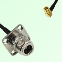 N Female 4 Hole Panel Mount to SMB Female RA  RF Cable Assembly