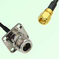 N Female 4 Hole Panel Mount to SMC Female  RF Cable Assembly