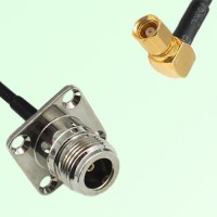 N Female 4 Hole Panel Mount to SMC Female RA  RF Cable Assembly