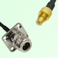 N Female 4 Hole Panel Mount to SMC Male  RF Cable Assembly