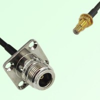 N Female 4 Hole Panel Mount to SMC Bulkhead Male  RF Cable Assembly