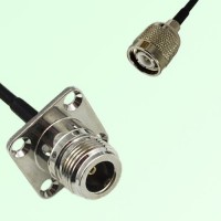 N Female 4 Hole Panel Mount to TNC Male  RF Cable Assembly